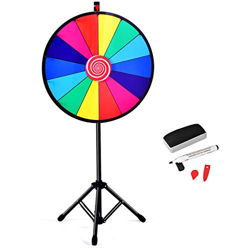 RELAX4LIFE 24" Glücksrad mit Stativ, editierbare Farbe Preisrad, für Lotteriespiele und Wortspiele, inkl. Radiergummi und Markierstift, Spin Spiel, 14 Slots, ideal für Party, Karneval, Veranstaltung RELAX4LIFE 24" Glücksrad mit Stativ, editierbare Farbe Preisrad, für Lotteriespiele und Wortspiele, inkl. Radiergummi und Markierstift, Spin Spiel, 14 Slots, ideal für Party, Karneval, Veranstaltung von RELAX4LIFE