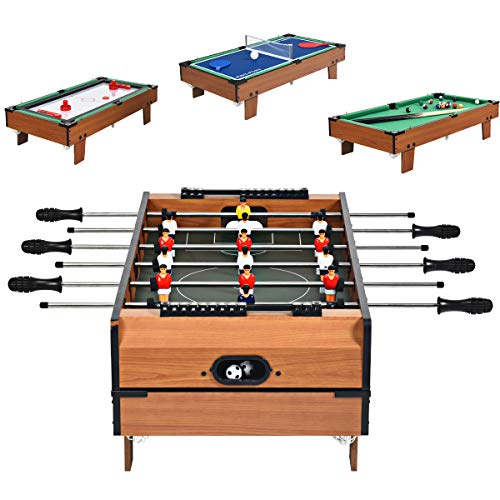 RELAX4LIFE 4 in 1 Spieltisch aus Holz, Multifunktionsspieltisch für Fußball & Tischtennis & Eishockey & Billard, Kickertisch für Spielzimmer, Bars, Partys, Billardtisch für Erwachsene und Kinder RELAX4LIFE 4 in 1 Spieltisch aus Holz, Multifunktionsspieltisch für Fußball & Tischtennis & Eishockey & Billard, Kickertisch für Spielzimmer, Bars, Partys, Billardtisch für Erwachsene und Kinder von RELAX4LIFE