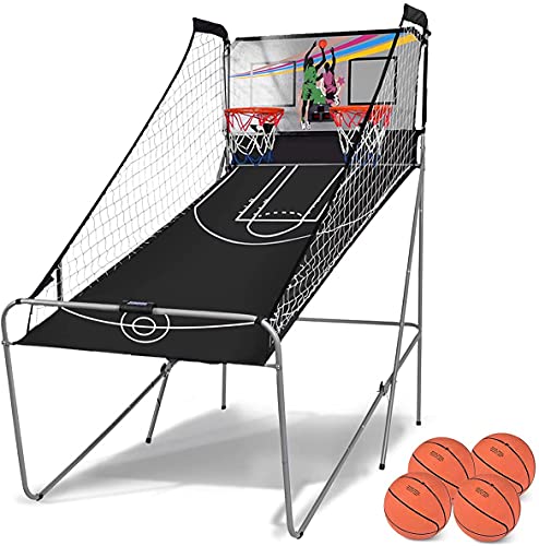 RELAX4LIFE Basketball Automat Elektronisch, Basketball Schießmaschine Klappbar, Baskeltballständer Doppelschuss mit 8 Spielmodi&Anzeigetafel, inkl. 2 Körben, 4 Bällen&Pumpe, Arcade Basketballspiele RELAX4LIFE Basketball Automat Elektronisch, Basketball Schießmaschine Klappbar, Baskeltballständer Doppelschuss mit 8 Spielmodi&Anzeigetafel, inkl. 2 Körben, 4 Bällen&Pumpe, Arcade Basketballspiele von RELAX4LIFE