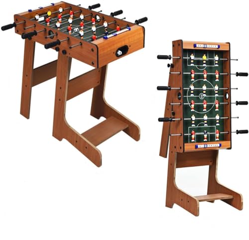 RELAX4LIFE Klappbarer Tischkicker, Tischfußball mit 2 Fußbällen & 18 Fußballspielern & Punktezähler, Kickertisch für Erwachsene & Kinder ab 3 Jahren, Spieltisch für Kneipe Wohnzimmer Café, braun RELAX4LIFE Klappbarer Tischkicker, Tischfußball mit 2 Fußbällen & 18 Fußballspielern & Punktezähler, Kickertisch für Erwachsene & Kinder ab 3 Jahren, Spieltisch für Kneipe Wohnzimmer Café, braun von RELAX4LIFE