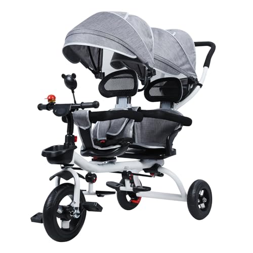 5-in-1 Dreirad mit Schubstange für Kinder 1–5 Jahre, 360° drehbarer Sitz, höhenverstellbarer Elterngriff, Sonnendach, Sicherheitsgurt, Kinderfahrrad Baby Tricycle mit Schiebestange von RELAXORIX