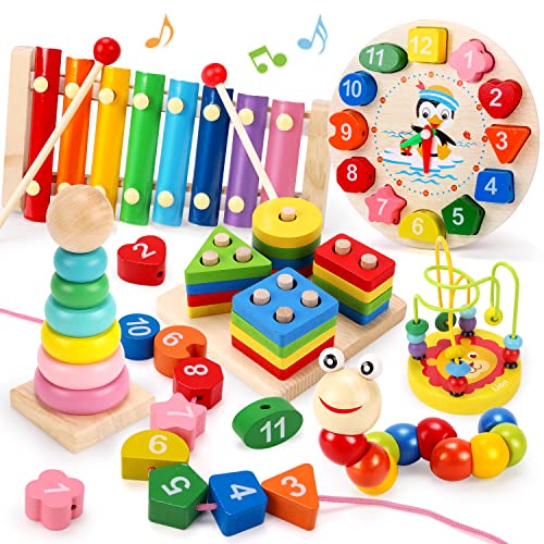 REMOKING 6 Stück pädagogisches Holzspielzeug, Montessori-Spielzeug für 1 2 3 Jahre alte Baby Mädchen Jungen, Formsortierung, Kleinkindspiel, Geburtstagsgeschenk für 3+ Jahre alt REMOKING 6 Stück pädagogisches Holzspielzeug, Montessori-Spielzeug für 1 2 3 Jahre alte Baby Mädchen Jungen, Formsortierung, Kleinkindspiel, Geburtstagsgeschenk für 3+ Jahre alt von REMOKING