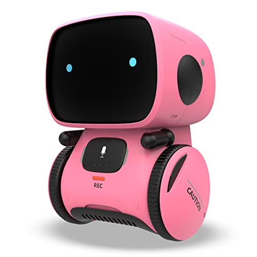 REMOKING Intelligent Roboter Kinder Spielzeug, Interaktives Roboter Lernspielzeug, Geschenke für Jungen Mädchen, Touch-Steuerung, Sprachsteuerung, Sprachaufnahme, Nachsprechen, Tanzen, Musik (Rosa) von REMOKING