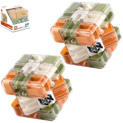 3D-Zauberwürfel-Labyrinthball-Puzzle – Räumliches Vorstellungsvermögen, Stressabbau und Entwicklung des logischen Denkvermögens (2 Pcs) von RENQIDD