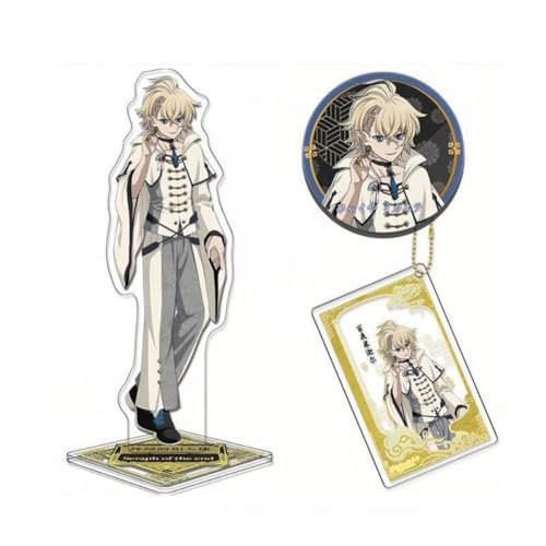 Anime Seraph of the End Schlüsselanhänger und Badges Set, Yuichiro Hyakuya Badge, Mikaela Hyakuya Schlüsselanhänger, Acryl Guren Ichinose (B) von REOZIGN