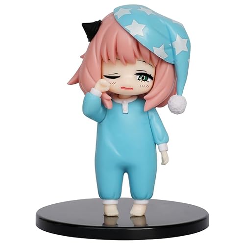 Anya-Figur, Version Q, blauer Pyjama, Anya Forger Figur, 13 cm, PVC-Modell, zum Sammeln, Geschenk für Anime-Fans Anya-Figur, Version Q, blauer Pyjama, Anya Forger Figur, 13 cm, PVC-Modell, zum Sammeln, Geschenk für Anime-Fans von REOZIGN