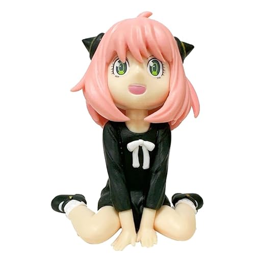 Anya Figur sitzend, Q-Version, Anya Forger, 9 cm, PVC, handgefertigt, Anime-Charakter, Dekorationsmodell, Geschenke von REOZIGN