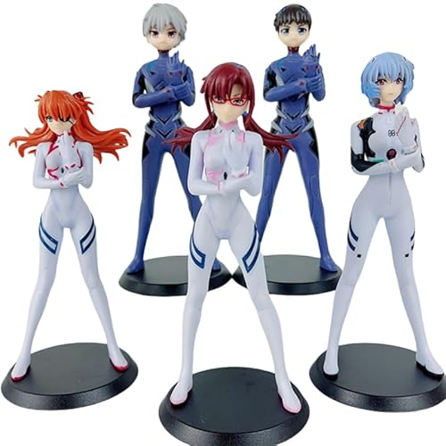 Ayanami Rei, Asuka Langley Shikinami Figur, 5 Stück Anime-Stehend, 15 cm, handgefertigt, PVC-Dekoration Ayanami Rei, Asuka Langley Shikinami Figur, 5 Stück Anime-Stehend, 15 cm, handgefertigt, PVC-Dekoration von REOZIGN