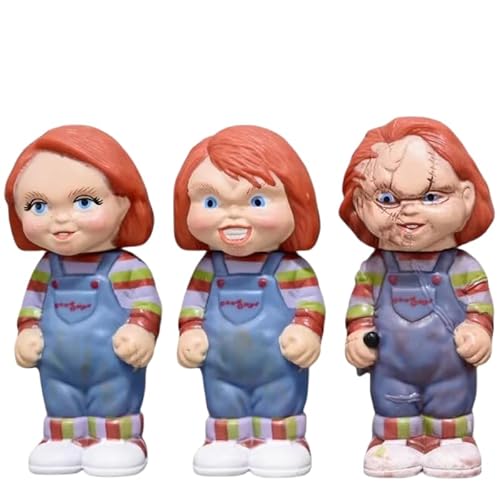 Chucky Figuren, Q Version Horror Doll Chucky Action-Figur 8 cm, handgefertigt, Anime-Charakter, Statue von REOZIGN
