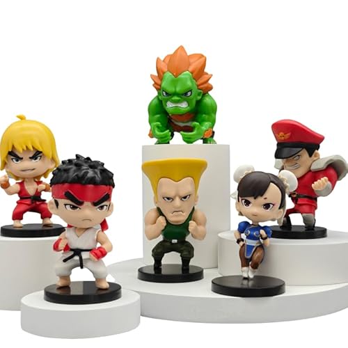 Chun-Li Figur, Guile, Dhalsim, Blanka, Q Version Fighting, 6 Stück, 9 cm, PVC, Character Actionfigur, Figur, Dekoration, Geschenke Chun-Li Figur, Guile, Dhalsim, Blanka, Q Version Fighting, 6 Stück, 9 cm, PVC, Character Actionfigur, Figur, Dekoration, Geschenke von REOZIGN