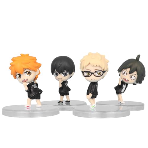 Figur Hinata Shoyo, Tobio Kageyama, 4 Stück stehende Version Q Anime-Figuren, 10 cm, PVC, handgefertigt, Statue, Modell, Dekoration, Geschenke Figur Hinata Shoyo, Tobio Kageyama, 4 Stück stehende Version Q Anime-Figuren, 10 cm, PVC, handgefertigt, Statue, Modell, Dekoration, Geschenke von REOZIGN