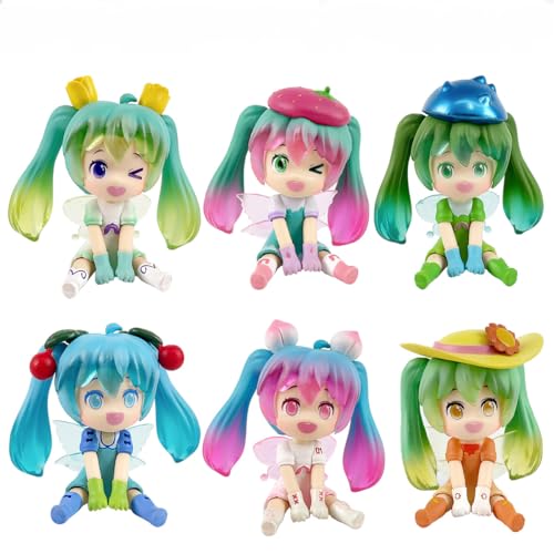 Hatsune Figur, 6 Stück Sithin Q Version Colore Hatsune Action-Figuren, 8 cm, handgefertigt, PVC-Figur, Sammelsammlung Hatsune Figur, 6 Stück Sithin Q Version Colore Hatsune Action-Figuren, 8 cm, handgefertigt, PVC-Figur, Sammelsammlung von REOZIGN
