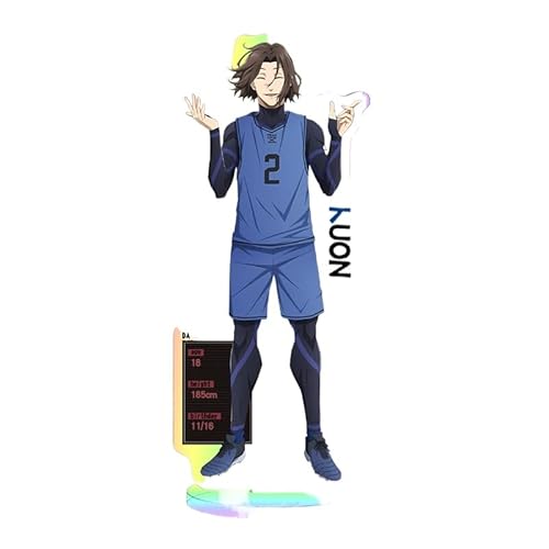 Kreative Desktop-Statue aus Acryl mit blauem Lasermuster und Vorhängeschloss, Dekoration, große Größe, Anime Yoichi Isagi, 16 cm/6,3 Zoll (8) von REOZIGN