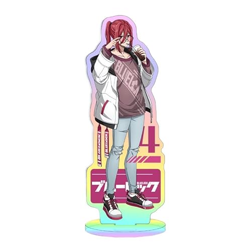 Kreative Desktop-Statue aus Acryl mit blauem Lasermuster und Vorhängeschloss, große Dekoration, Anime Yoichi Isagi, 16 cm/6,3 Zoll (24) von REOZIGN