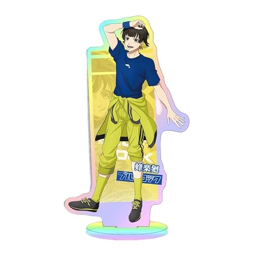 Kreative Desktop-Statue aus Acryl mit blauem Lasermuster und Vorhängeschloss, große Dekoration, Anime Yoichi Isagi, 16 cm/6,3 Zoll (28) von REOZIGN
