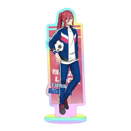 Kreative Desktop-Statue aus Acryl mit blauem Lasermuster und Vorhängeschloss, große Dekoration, Anime Yoichi Isagi, 16 cm (6,3 Zoll) (29) von REOZIGN