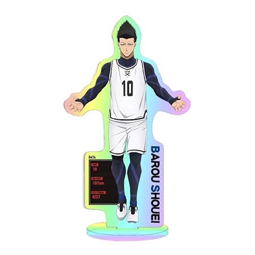 Kreative Desktop-Statue aus Acryl mit blauem Lasermuster und Vorhängeschloss, große Dekoration, Anime Yoichi Isagi, 16 cm (7) von REOZIGN