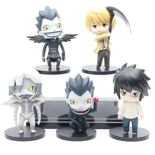 Light Yagami Figur Ryuk, 5 stehende Figuren, Q-Version, 10 cm, aus PVC, Kuchendekoration, Andenken, Modell, Geschenke von REOZIGN