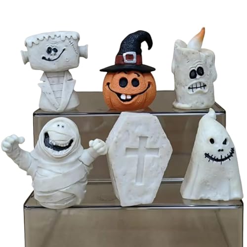 Mumienfiguren, Version Q, 6 Stück, Halloween-Mumien-Actionfiguren, 5 cm, handgefertigt, Geschenk für Anime-Fans von REOZIGN