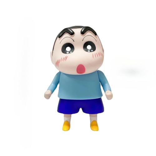 Nohara Figur, Q-Version, niedliche Shinnosuke Nohara stehende Figur, 14 cm, PVC, handgefertigte Torte, Souvenir, Modell, Geschenke (Blau) von REOZIGN