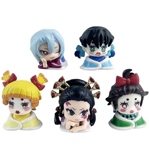 REOZIGN Agatsuma Zenitsu, Uzui Tengen, Kochoushinobu Figur, niedlich, 5 Stück, Mini-Figuren, 5 cm, PVC, Souvenirs für Anime-Fans, Geschenke von REOZIGN