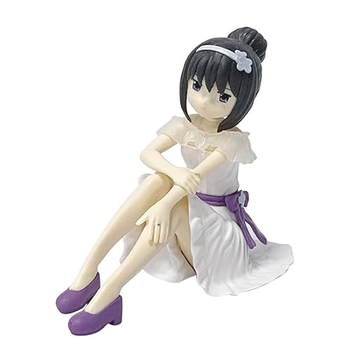 REOZIGN Akemi Homura-Figur, Ultimate Madoka, weißes Kleid, sitzende Anime-Figur, 10 cm, handgefertigtes PVC-Modell, Cosplay, Sammlerstück (b) von REOZIGN