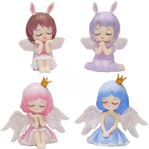 REOZIGN Angel Figur, Q Version sitzend, 4 Stück, Angel Action-Figuren, 10 cm, Statue, Desktop, Dekoration, Geschenk von REOZIGN