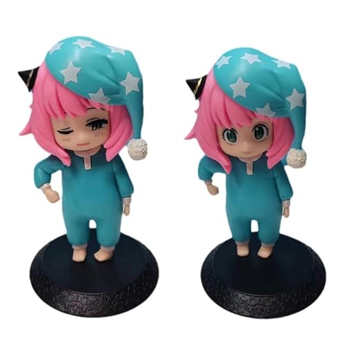 REOZIGN Anya-Figur, zwei Figuren im stehenden blauen Pyjama, 13 cm, handgefertigte Cosplay-Figuren aus PVC, Sammlerstück für Anime-Fans REOZIGN Anya-Figur, zwei Figuren im stehenden blauen Pyjama, 13 cm, handgefertigte Cosplay-Figuren aus PVC, Sammlerstück für Anime-Fans von REOZIGN