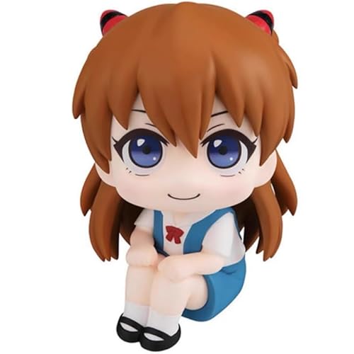 REOZIGN Ayanami Rei-Figur, Asuka Langley Soryu, Q-Version, niedliche sitzende Figur, 11 cm, PVC Cosplay, Sammlermodell, Handwerk, Geschenk (A) von REOZIGN
