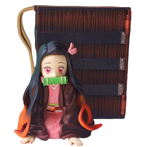 REOZIGN Demon Slayer Nezuko Kamado Figur, 12 cm Süße Nezuko Kamado Knienende Statue Spielzeug Cartoon PVC Figur Modell Sammlerstück Spielzeug für Anime-Fans von REOZIGN