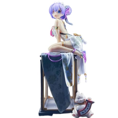 REOZIGN Emilia-Figur, REM-Figur, sitzend, 24 cm, Animemodell, Spielfigur, Dekoration, für Anime-Fans (a) von REOZIGN