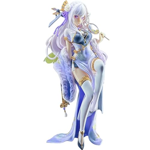 REOZIGN Emilia-Figur, REM-Figur, sitzend, 24 cm, Animemodell, Spielfigur, Dekoration, für Anime-Fans (b) von REOZIGN