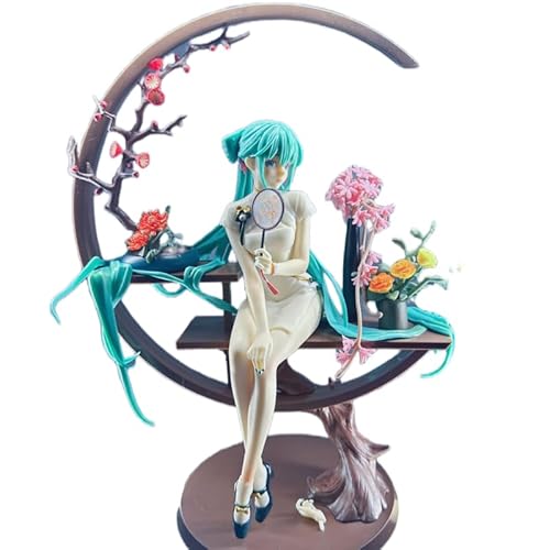 REOZIGN Figur Hatsune, Sitzen, Cheongsam, Hatsune Figur 25 cm, PVC, Actionfigur, Statue, Dekoration, Geschenke von REOZIGN