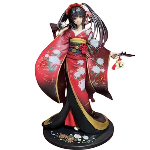 REOZIGN Figur Kurumi Nana, Blumenkimono, Pistole, Tokisaki Kurumi-Figur, 23 cm, handgefertigt, Kollektion, Geschenk für Anime-Fans von REOZIGN
