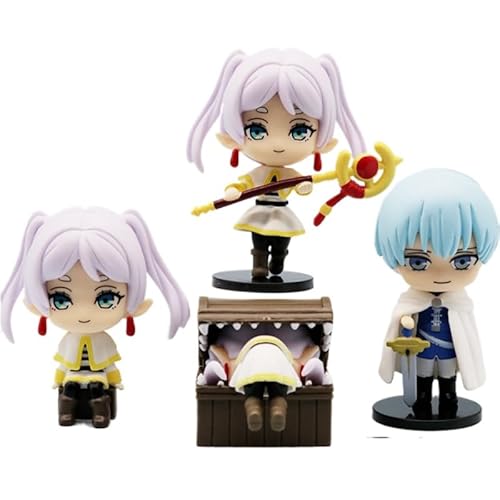 REOZIGN Frieren Figur, 4 Stück, 8 cm, Q-Version, handgefertigt, aus PVC, für Mangaspiel, Dekoration, Bastelgeschenk von REOZIGN