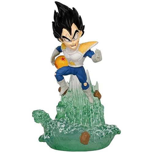 REOZIGN Frieza Figur, Goku-Figur, Vegeta-Figur, DBZ Mini-Größe, Frieza Goku Vegeta Figuren, Statue, 10 cm, Cartoon-Figur für Anime-Fans (Black Haired Vegeta) von REOZIGN