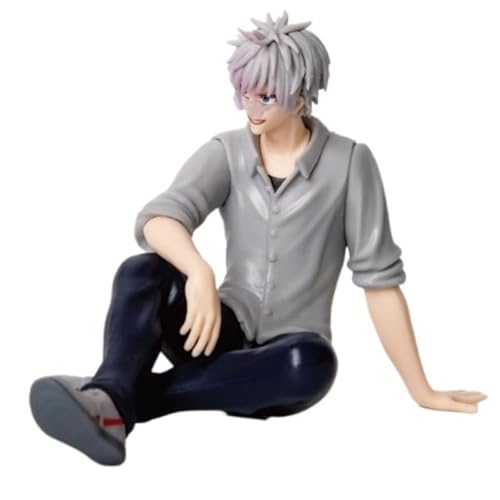 REOZIGN Gojo Satoru Figur, Geto Suguru, graues Hemd sitzend, Actionfigur, 11 cm, handgefertigt, Videospiel-Dekoration, Geschenk (a) von REOZIGN