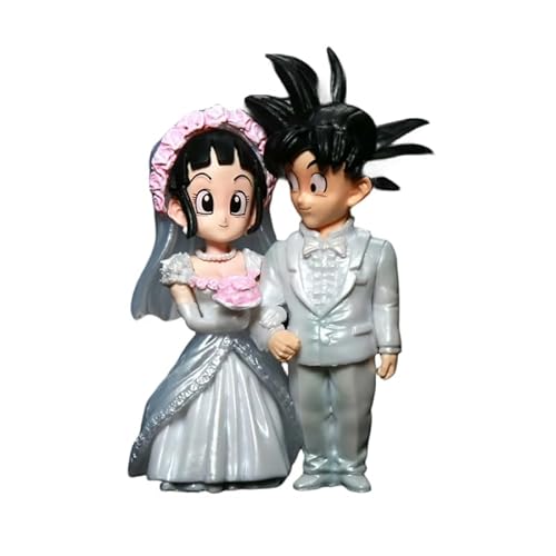 REOZIGN Goku, Chichi Figur, Sohn Goku Hochzeitskostüm, Figur 9 cm, PVC, Karton, Statuon, Anime, Figur, Dekoration, Fan von REOZIGN