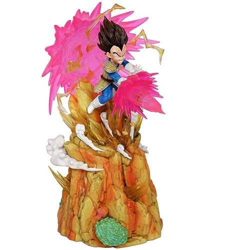 REOZIGN Goku VS Vegeta Figuren Beleuchtungsmodell, 13cm/24cm DBZ Anime Charakter Statue Figur Figur Figur PVC Sammlergeschenk (Vegeta), AURE1113-FR-VEGETA von REOZIGN