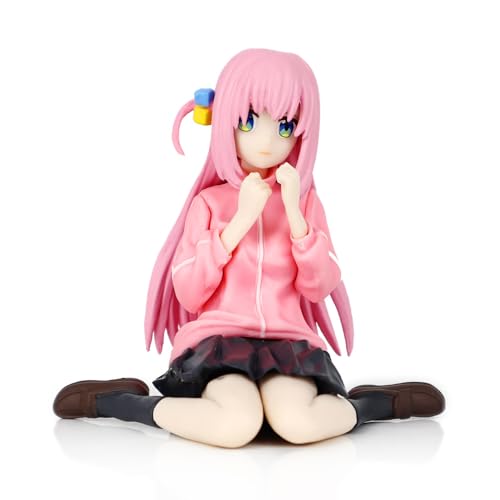 REOZIGN Gotoh Hitori Figur, Sittng Rosa, langes Haar Gotoh Hitori Action-Figuren, 8 cm, PVC, Anime-Modell, handgefertigt, Geschenk Dekoration (a) von REOZIGN