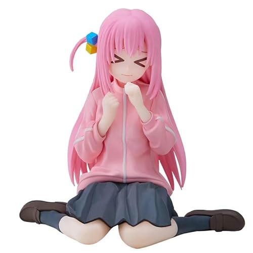 REOZIGN Gotoh Hitori Figur, Sittng Rosa, langes Haar Gotoh Hitori Action-Figuren, 8 cm, PVC, Anime-Modell, handgefertigt, Geschenk Dekoration (b) von REOZIGN