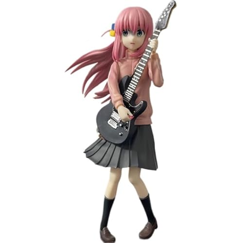 REOZIGN Gotoh Hitori Figur, spielen Sie die Gitarre Gotoh Hitori Anime Figuren 19 cm / 7,5 Zoll handgefertigt PVC Game Modell Charakter Statue Craft Gift von REOZIGN