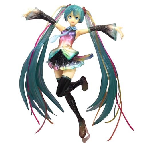 REOZIGN Hatsune Figur Hatsune stehend, Farbe langes Haar, 20 cm, PVC, Sammlerdekorationen, Geschenke für Anime-Fans von REOZIGN