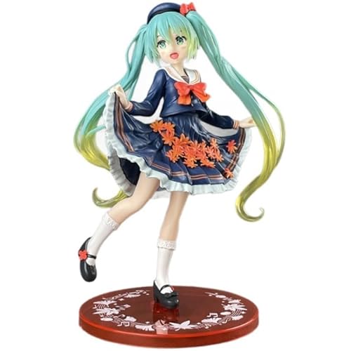 REOZIGN Hatsune Figur mit Gelenken, Hatsune in Ahornblatt-Uniform, 19 cm, aus PVC, Cosplay, Handwerk, Geschenk für Anime-Fans von REOZIGN