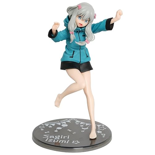REOZIGN Izumi Sagiri-Figur, mit Kapuze, stehend, Izumi Sagiri-Figur, 20 cm, handgefertigt, Cosplay, aus PVC, Sammlermodell, Souvenirs, Geschenke (Blau) von REOZIGN