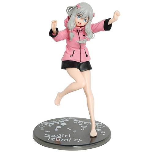 REOZIGN Izumi Sagiri-Figur, mit Kapuze, stehend, Izumi Sagiri-Figur, 20 cm, handgefertigt, Cosplay, aus PVC, Sammlermodell, Souvenirs, Geschenke (Pink) von REOZIGN