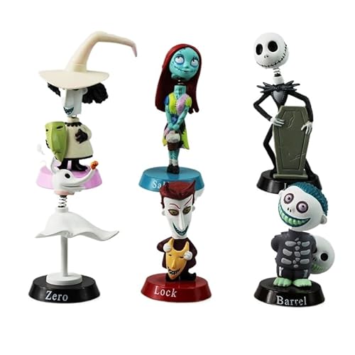 REOZIGN Jack Skellington Figur, 6 Stück Thriller Q Version stehende Actionfiguren 6 cm / 2,4 Zoll PVC handgefertigt Charakter Statue Modell Geschenke REOZIGN Jack Skellington Figur, 6 Stück Thriller Q Version stehende Actionfiguren 6 cm / 2,4 Zoll PVC handgefertigt Charakter Statue Modell Geschenke von REOZIGN