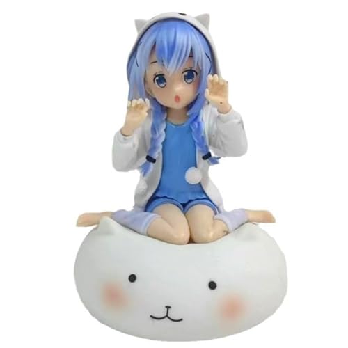 REOZIGN Kafū Chino-Figur, Version Q Sitzend, Kafū Chino, Actionfigur, 16 cm, handgefertigt aus PVC, Spielfigur, Statue, Geschenk von REOZIGN