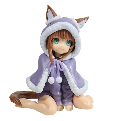 REOZIGN Kinako-Figur, Version Q, sitzender Umhang, Kinako-Anime-Figuren, 11 cm, PVC, Action-Modell, Statue, Dekoration, Geschenke (lila) von REOZIGN