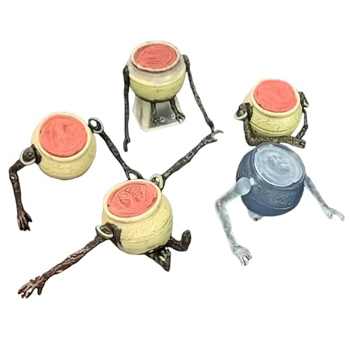 REOZIGN Kriegerfigur Topf, 5 Stück, Version Q Anime Krieger, Topf, handgefertigt, PVC, Cartoon, Manga, Spielfigur, Modell, Dekoration, Handwerk, Geschenk von REOZIGN